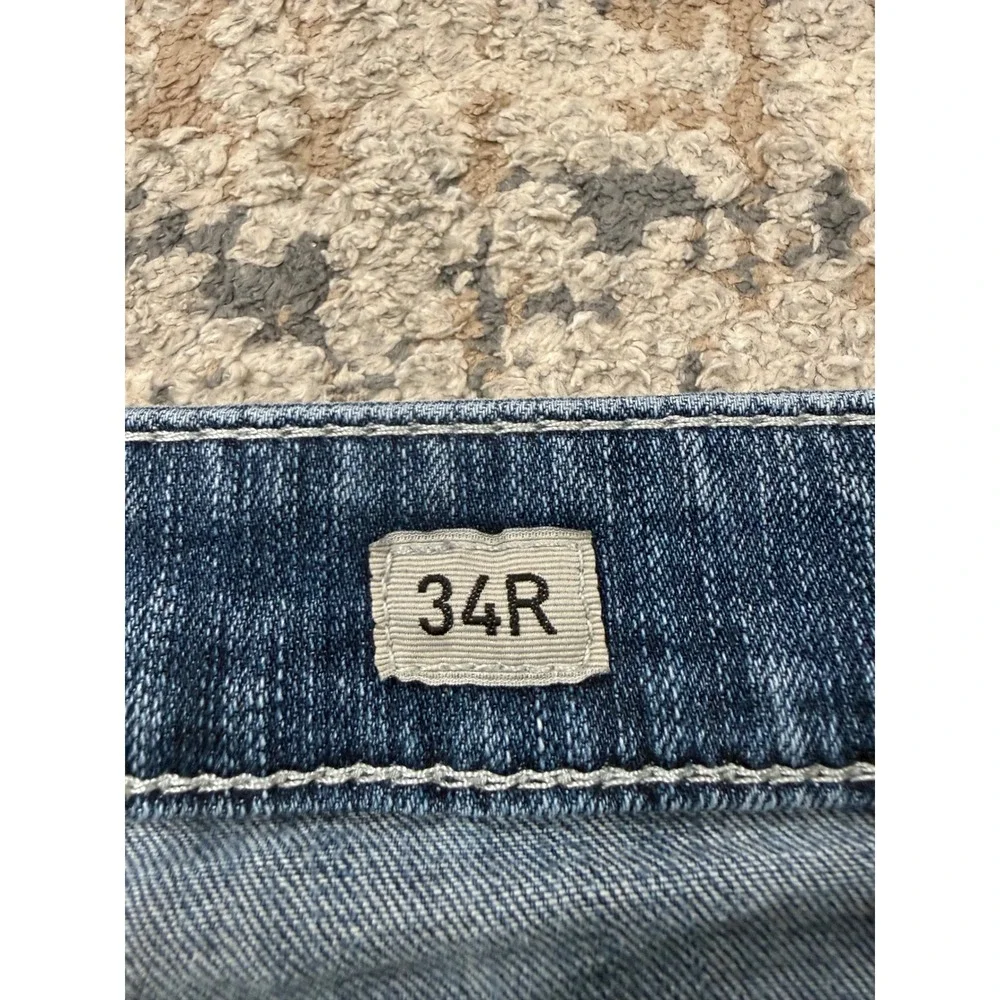 BKE Payton Bootcut Jeans Mens 34R Blue Mid Wash Flap Pocket Denim